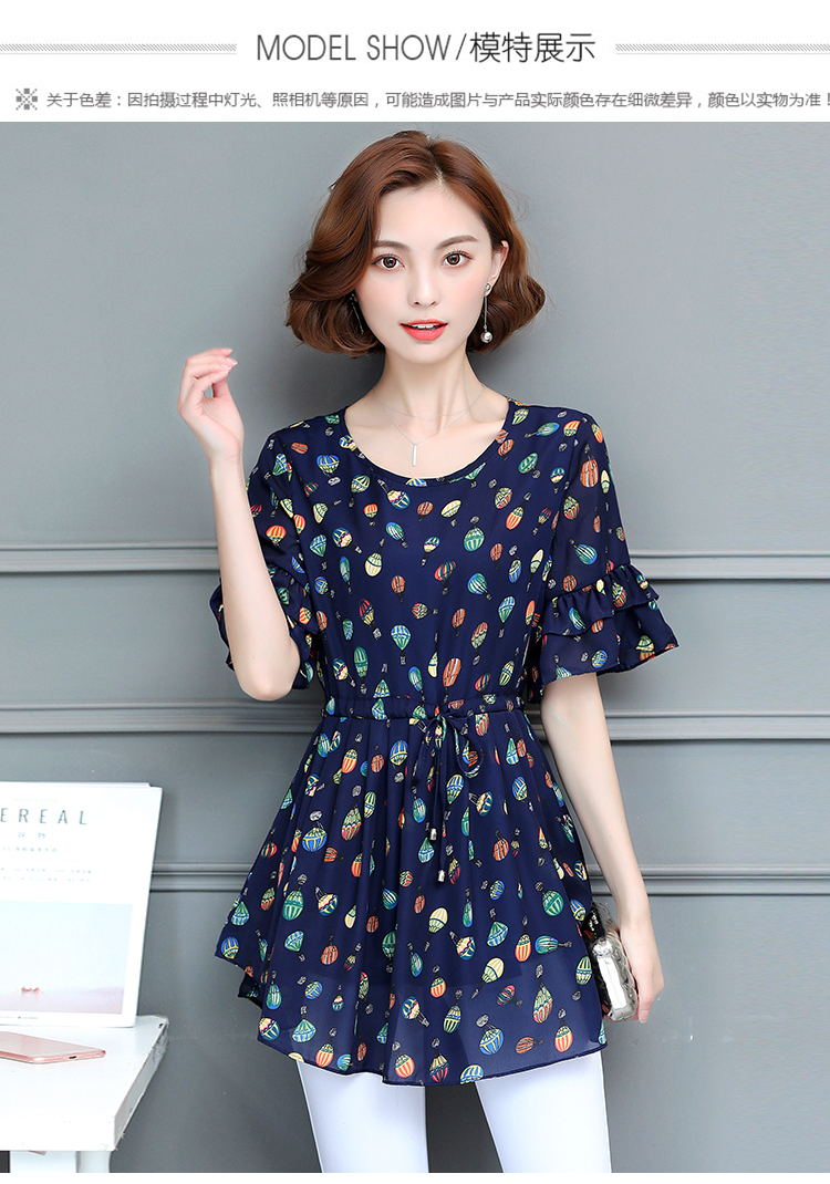 樵JIAO大码女装胖MM夏装新款韩版收腰遮肚短