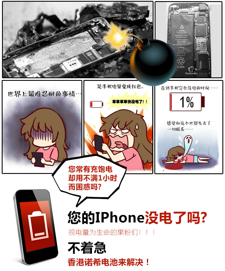 诺希 苹果6 plus电池 6p电池 Iphone6 PLUS 大容