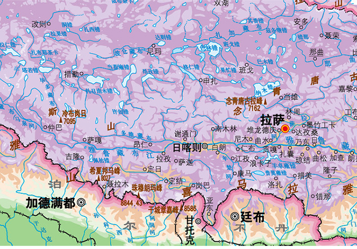 中华人民共和国分省系列地图西藏自治区地图折叠袋装