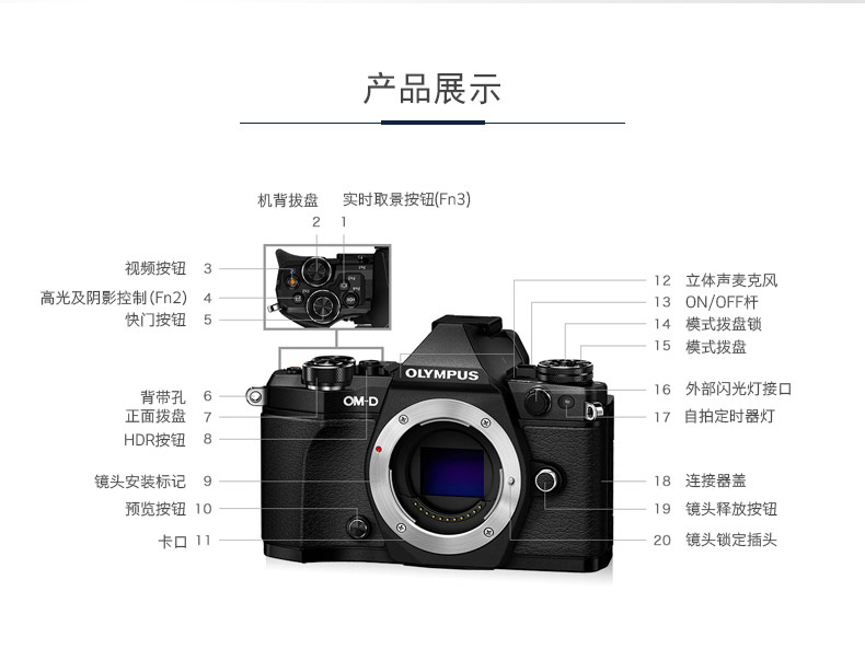 奥林巴斯（OLYMPUS）E-M5 MarkII（12-50mm） 微型单电套机 银色