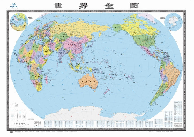 世界全图 世界地图纸图 2014最新 最大张折叠地
