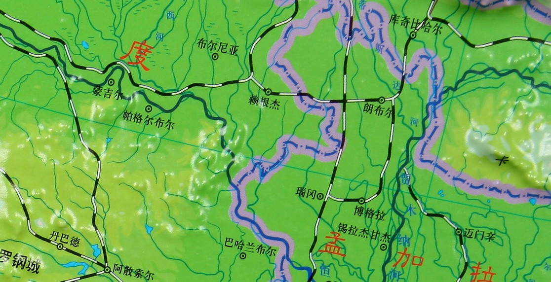 中国地形图精雕版凹凸立体地形图1米X0.74米