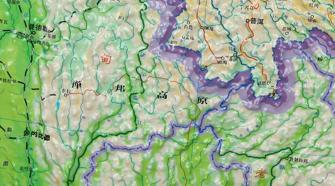 中国地形图精雕版凹凸立体地形图1米X0.74米