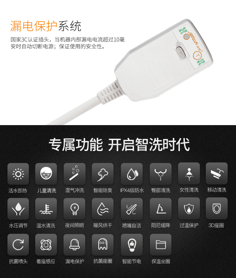 海尔(Haier）卫玺即热式智能洁身器V3-E260智能马桶盖 妇洗臀洗 水温水压调节 风温调节 抗菌座圈 座温调节