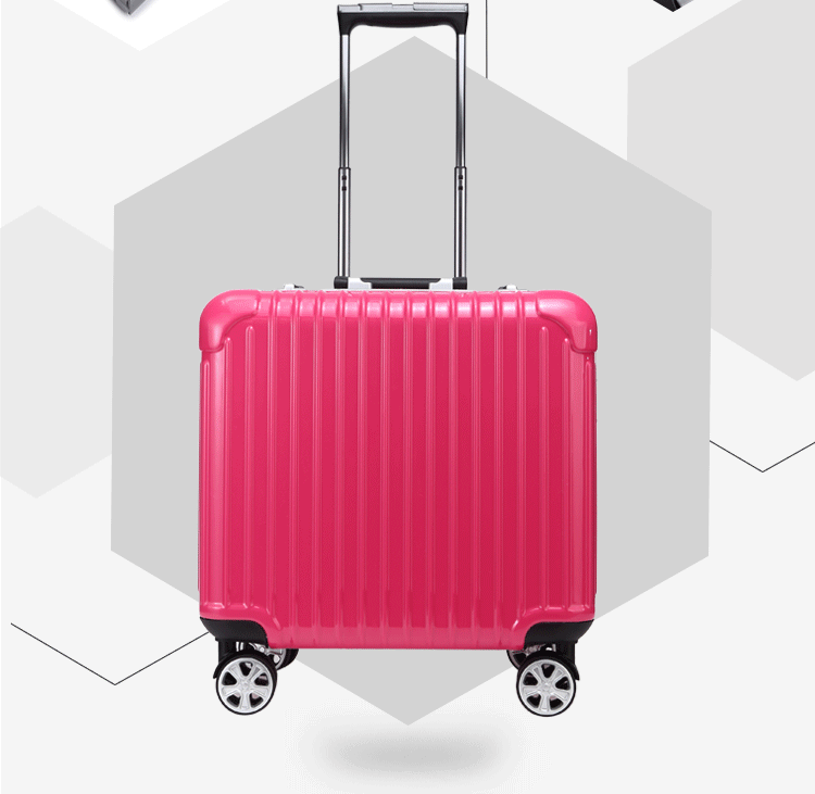 opzc行李箱铝框拉杆箱万向轮小登机箱商务旅行箱17寸18迷你皮箱子男女