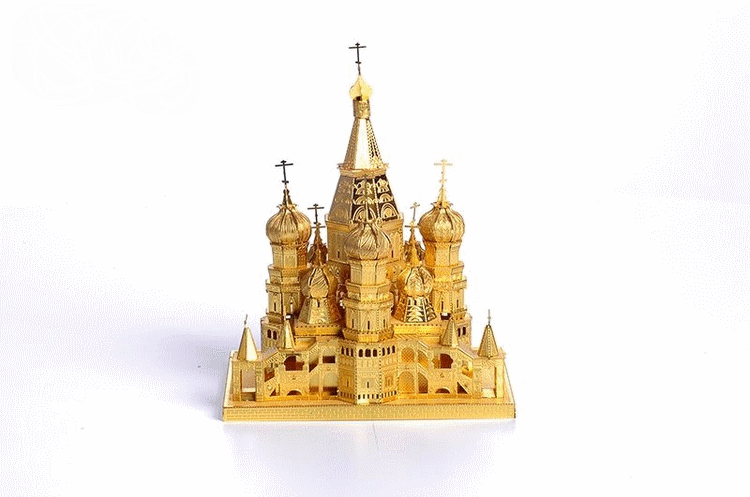 拼酷3d 合金拼装拼插diy手工创意礼品 古建筑模型仿真摆件金属拼图