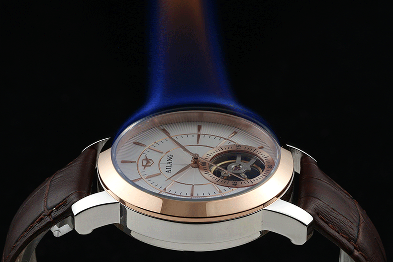 【牧登钟表】瑞士艾浪 正品男士全自动机械表 陀飞轮手表防水真皮带时尚腕表AL-6811 间白钢带【报价、价格、评测、参数】_【牧登钟表】手表-苏宁易购