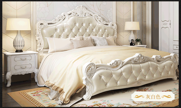 欧式床双人床婚床主卧家具套装组合卧室婚房公主床欧式简约