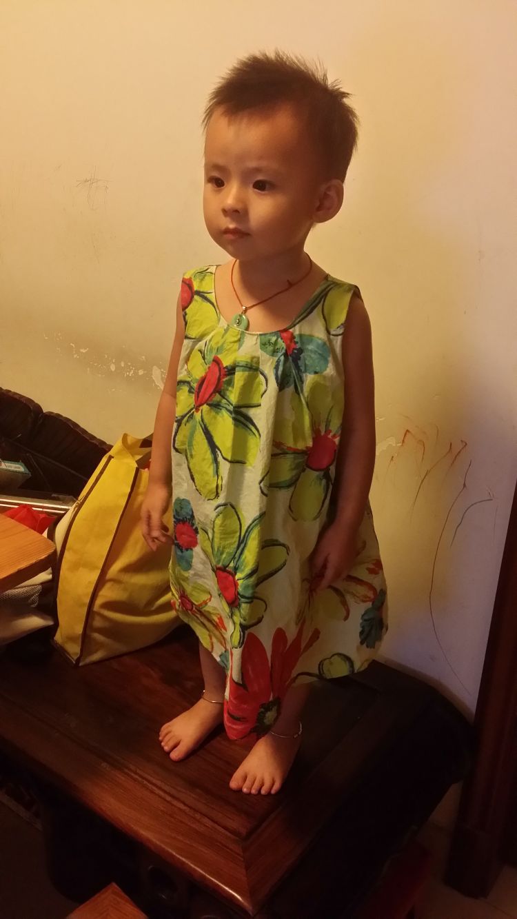 格格星 2015夏装新款女童水墨画连衣裙小女孩