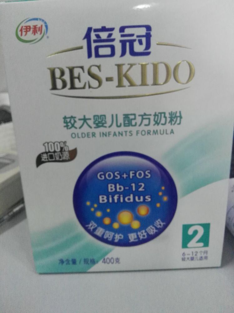 伊利 倍冠 较大婴儿配方奶粉 2段(6-12个月较大婴儿适用)400g/盒装