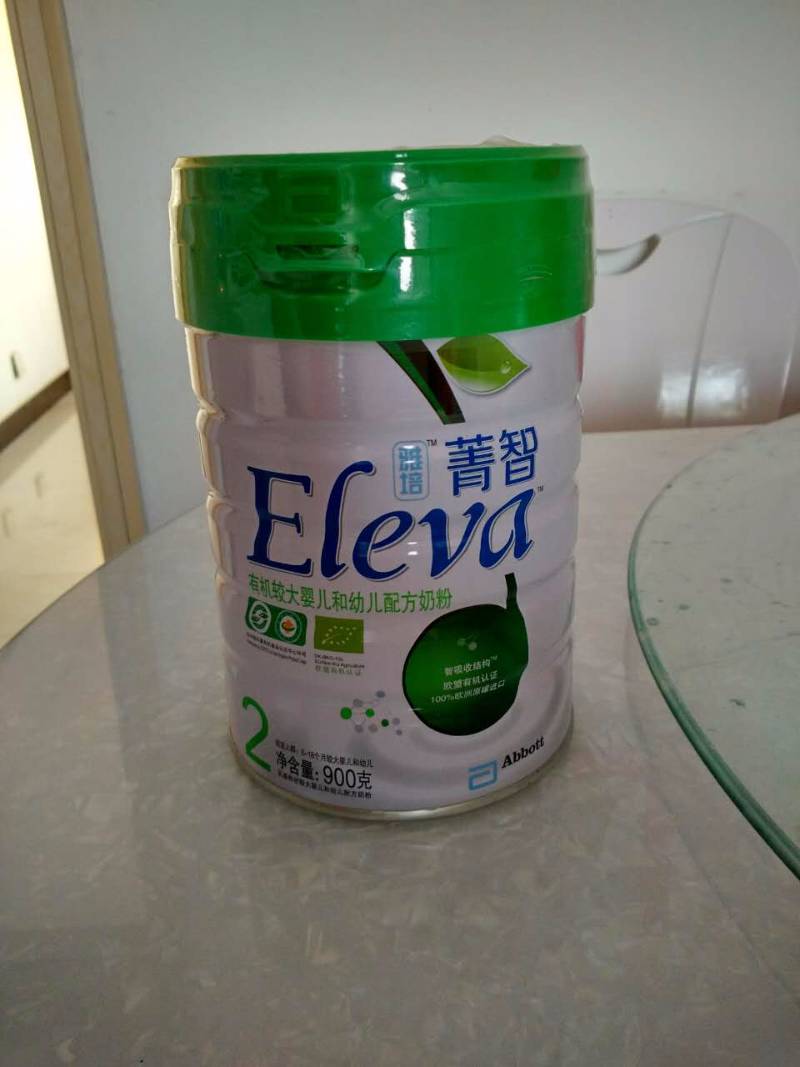 雅培(abbott)菁智eleva有机较大婴儿和幼儿配方奶粉2段(6-18个月)900g