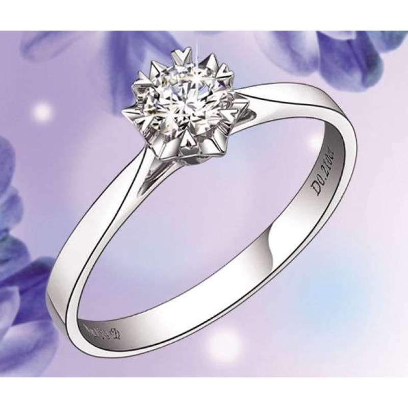 戴梦得雪绒花_pt950钻石女戒14号