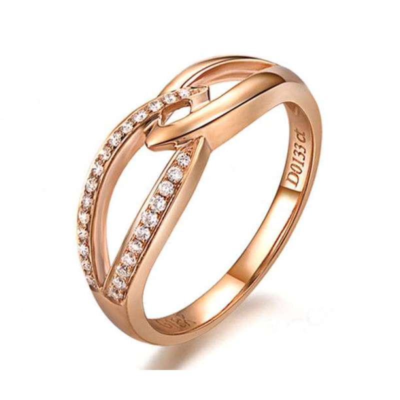 (zocai)钻石戒指 佐卡伊13分18k玫瑰金圆钻石女戒-相思扣12号【价格