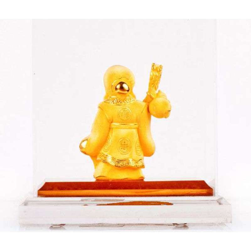 梦克拉千足金铸金摆件-寿公