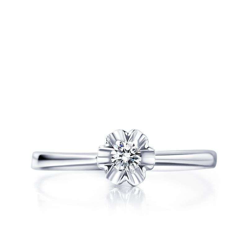 钻石小鸟zbird悬河白18k金钻石女戒12号rd543