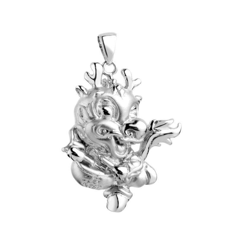 张银匠饰品s925纯银福气龙吊坠