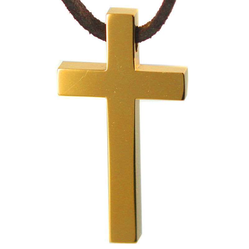 禾场尚腾ltg十字架的爱迦勒系列a款拉丁十字架项链(金色)