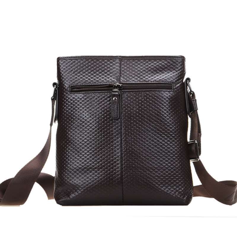 ltwfrane法国老人头男士头层牛皮精美菱格纹商务休闲单肩斜挎包f80712