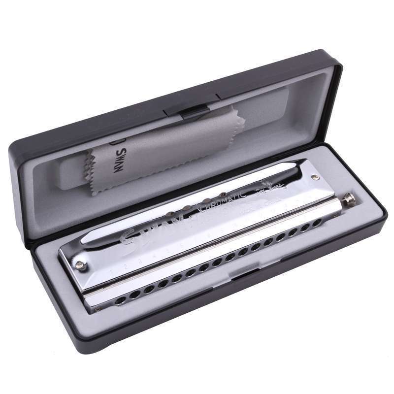 天鹅口琴 16孔64音半音阶方形口琴 sw1664 c调(塑盒)