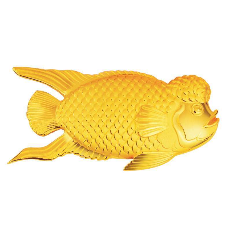 金叶珠宝千足金金条招财鱼20g