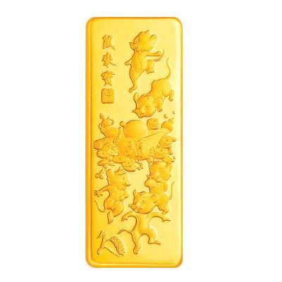 金叶珠宝千足金金条五鼠纳福10g(商品编号:103157080)