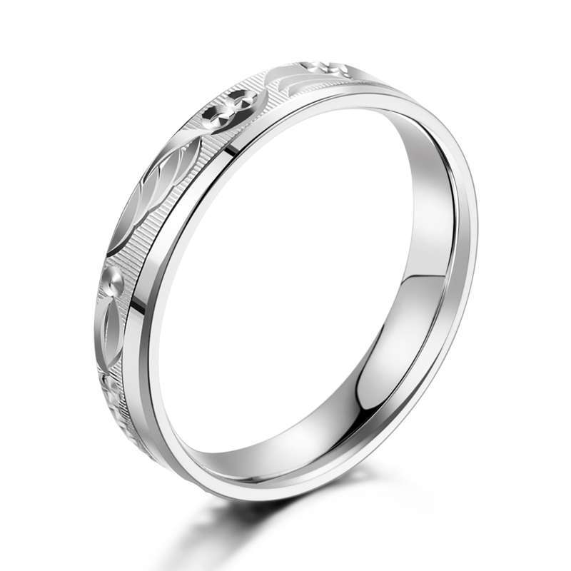 金马珠宝千足钯金白金女款戒指时尚休闲女戒花样年pd999tz0016可刻字