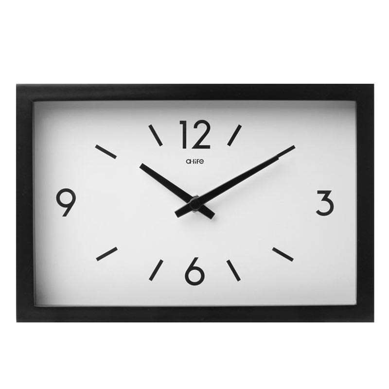 木质方形壁钟 黑色 e-2906