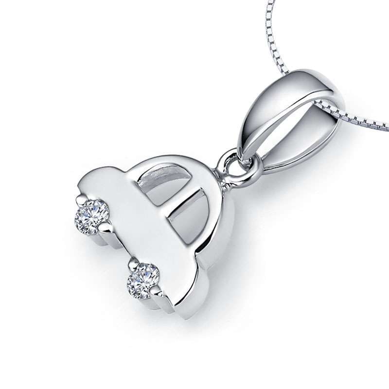 钻石小鸟zbird-幸福小车 白18k金钻石 吊坠ngi90 | 『联嘉云|云购物』