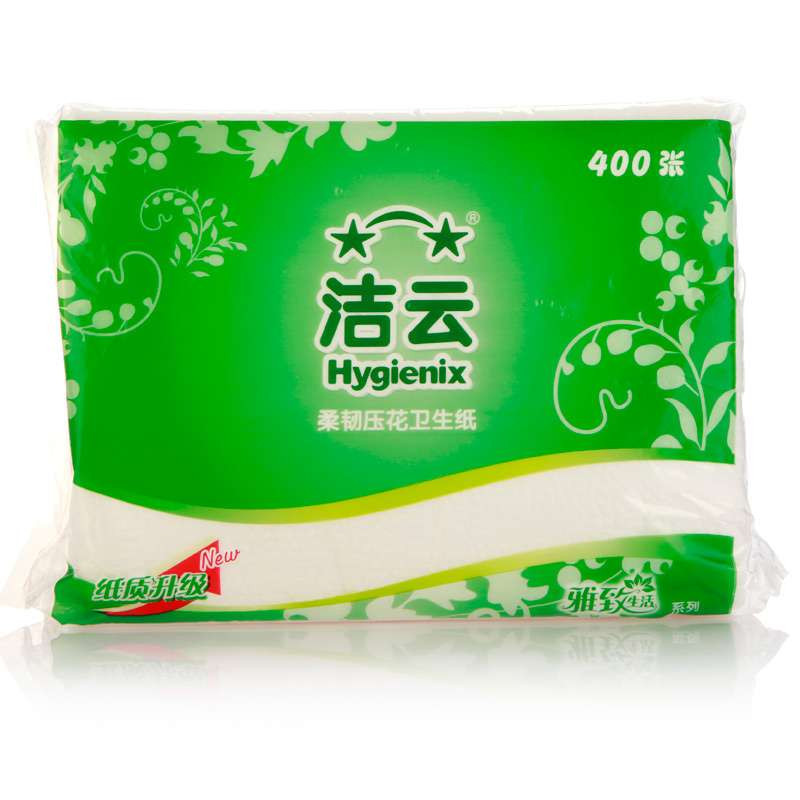 洁云400张压花卫生纸-单包装