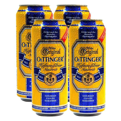 OETTINGER 奥丁格 自然浑浊型 小麦啤酒（500ml*4）
