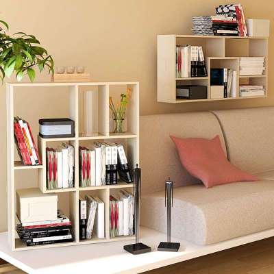 慧乐家魔方五格挂墙柜 时尚收纳架 横竖两用展示柜 11073-1