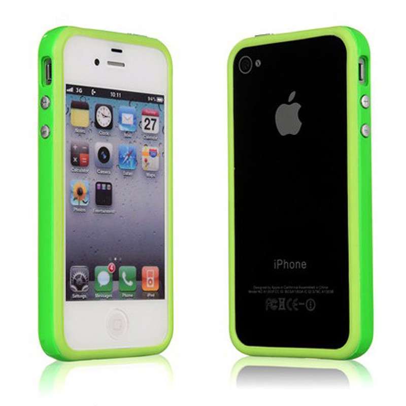 pandaoo iphone4/4s 硅胶手机保护边框(绿色) 绿色