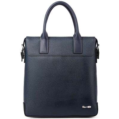 万里马(wanlima) 男包牛皮简约时尚手提包 蓝色 蓝色