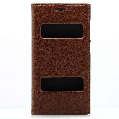 皮套 真皮保护套 小米m3双开窗手机套 米3支架皮套 米3真皮开窗皮套