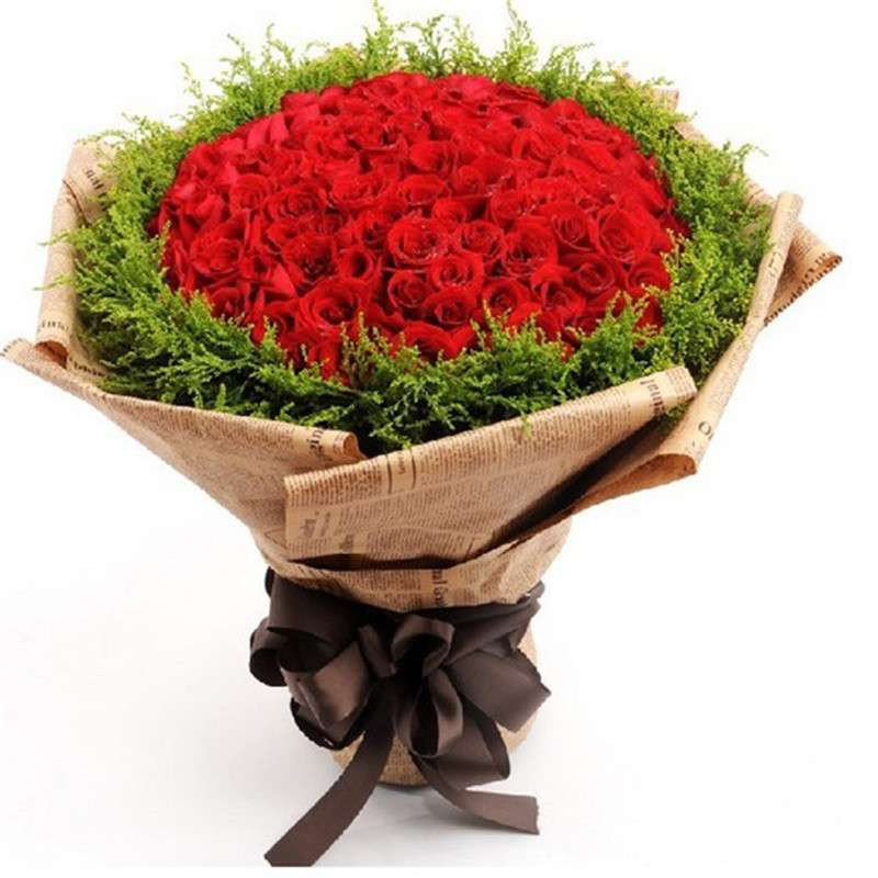 爱的印记 鲜花速递 99枝红玫瑰 爱在心口难开