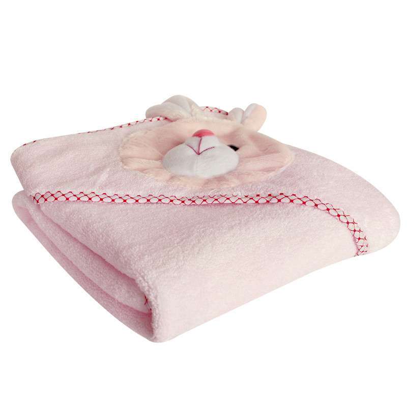 mystyle卡通熊 婴儿抱被儿童纯棉毛巾被多功能巾 1条装 粉红色 80*80