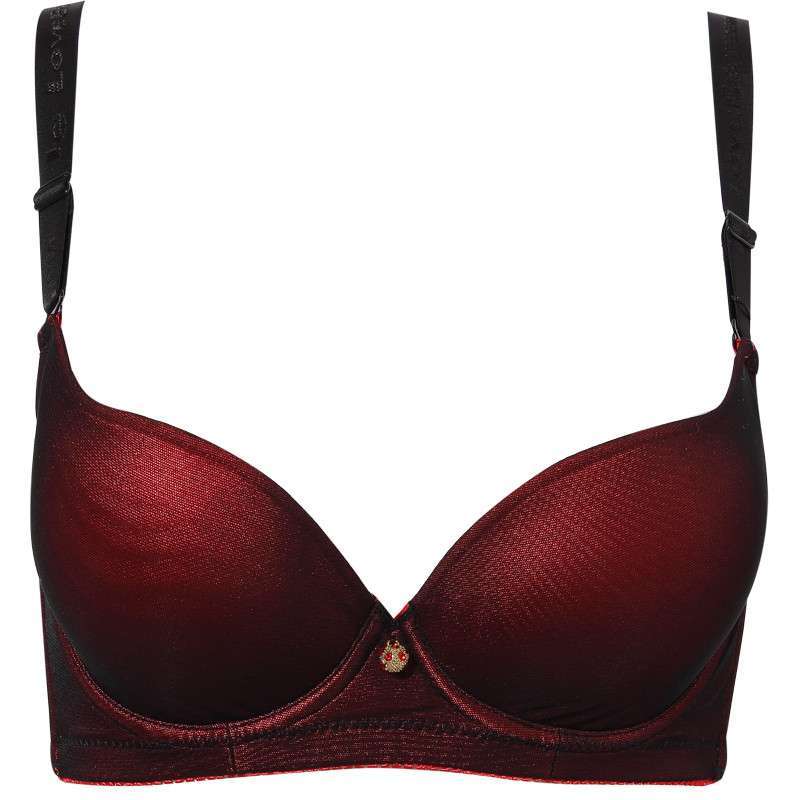 爱黛正品 聚拢调整型内衣3/4模杯收副乳小胸最爱戴文胸0801aa 黑/红