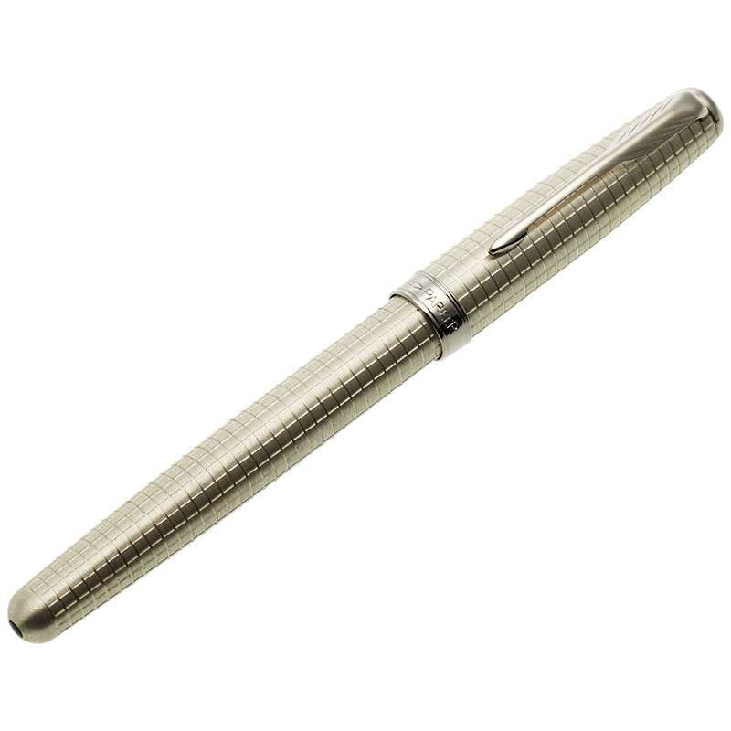 parker派克08卓尔纯银珍珠格子纹白夹墨水笔(正品行货 品质保证)