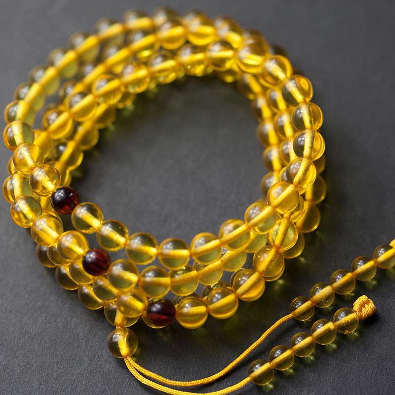 【璎山珠宝】波罗的海琥珀金珀108佛珠手链手串
