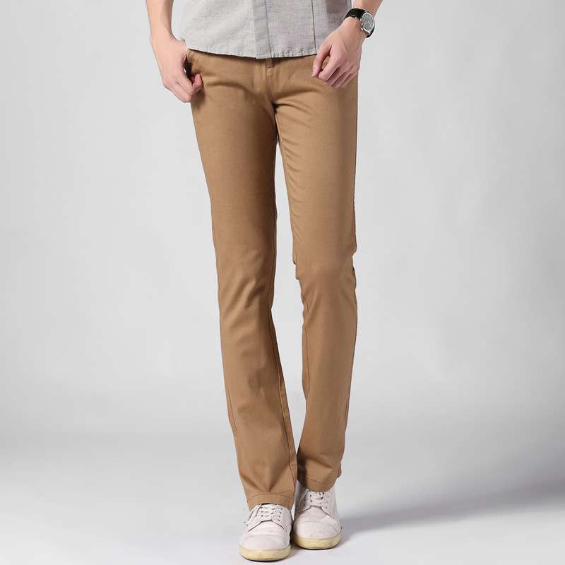 华尼华伦新款韩版休闲裤男裤修身显瘦小脚休闲裤潮男必备 卡其色 29(2
