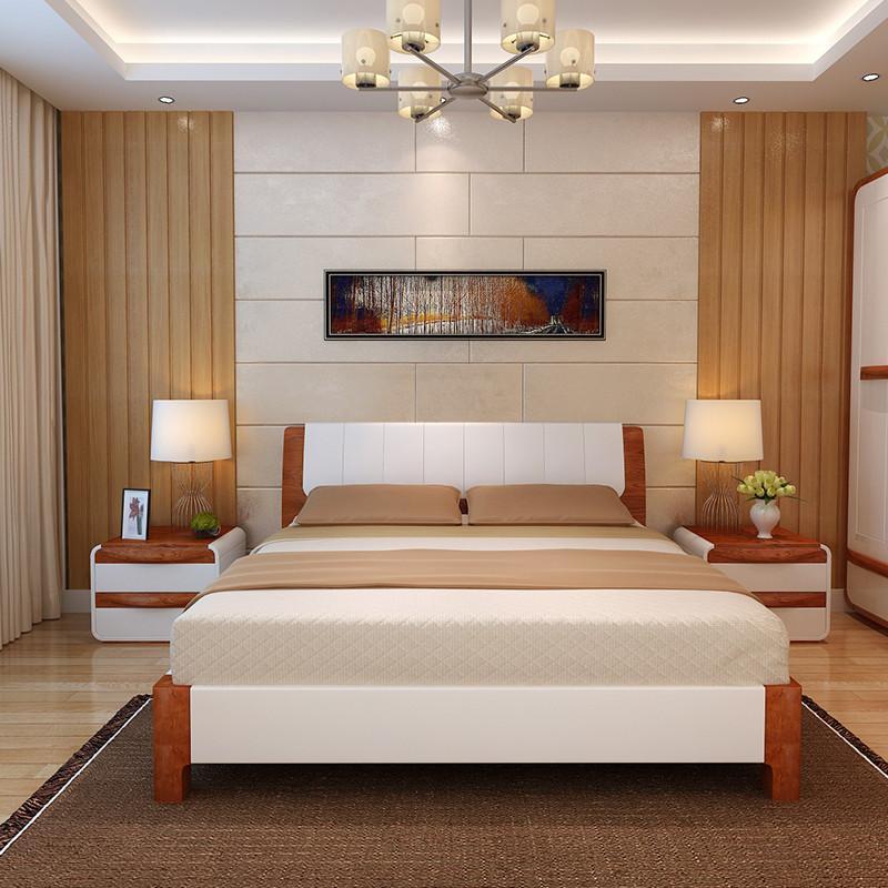 光明家具·风尚系列 水曲柳床环保实木家具套装 1.