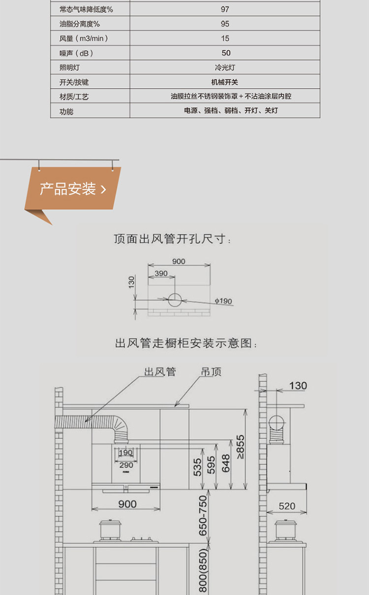 方太油烟机安装示意图图片