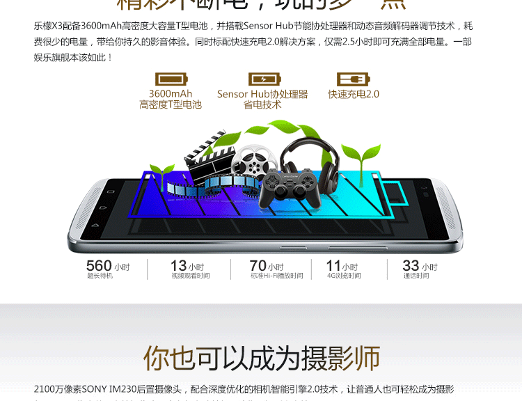 联想乐檬x3x3c7064g珠峰白全网通手机双卡双待
