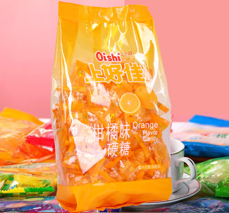 上好佳水果硬糖喜糖500g提子味1袋