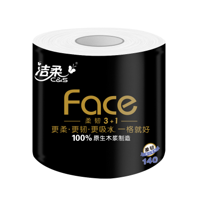 洁柔（C&S）卷纸 Face系列 四层140g*27卷 有芯卷筒卫生纸（整箱售卖 ）