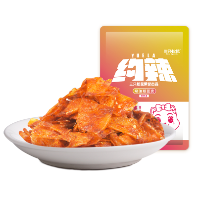三只松鼠香辣豆皮零食