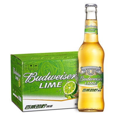 BUD LIME百威劲柠啤酒 SBT小瓶330ml , (24瓶)