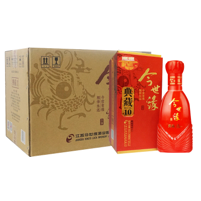 国产白酒 整箱六瓶 42度今世缘典藏十年 今世缘10年典藏 500ml*6