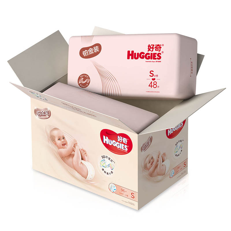 好奇(Huggies)铂金装纸尿裤小号S96片