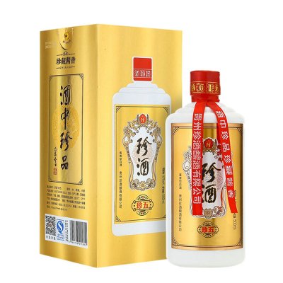 珍酒 珍五 金装版 53度 酱香型白酒坤沙粮食酒 礼品收藏酒 500ml/盒